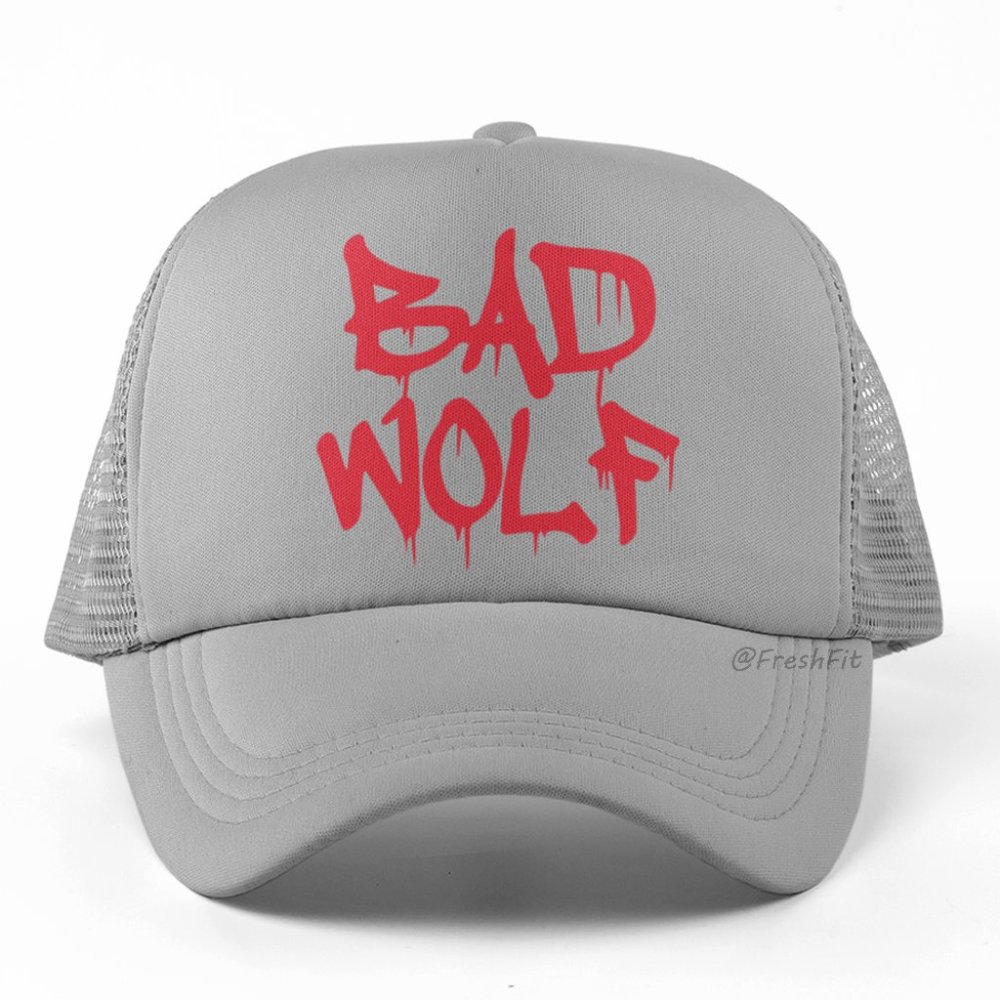 Gray and Red Men's Trucker Hat